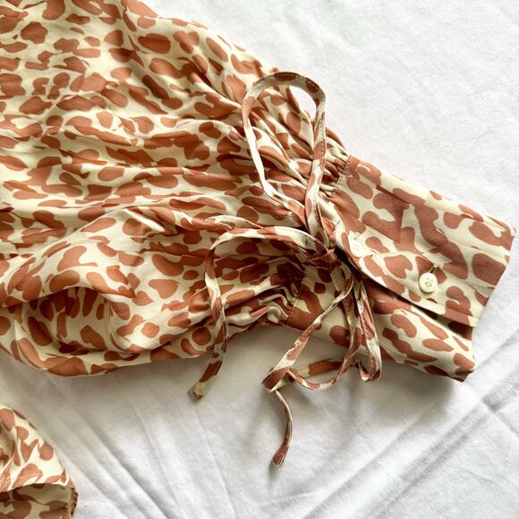 REISS Calla Animal Print Blouse in Neutral NWT 10 M - Picture 7 of 10